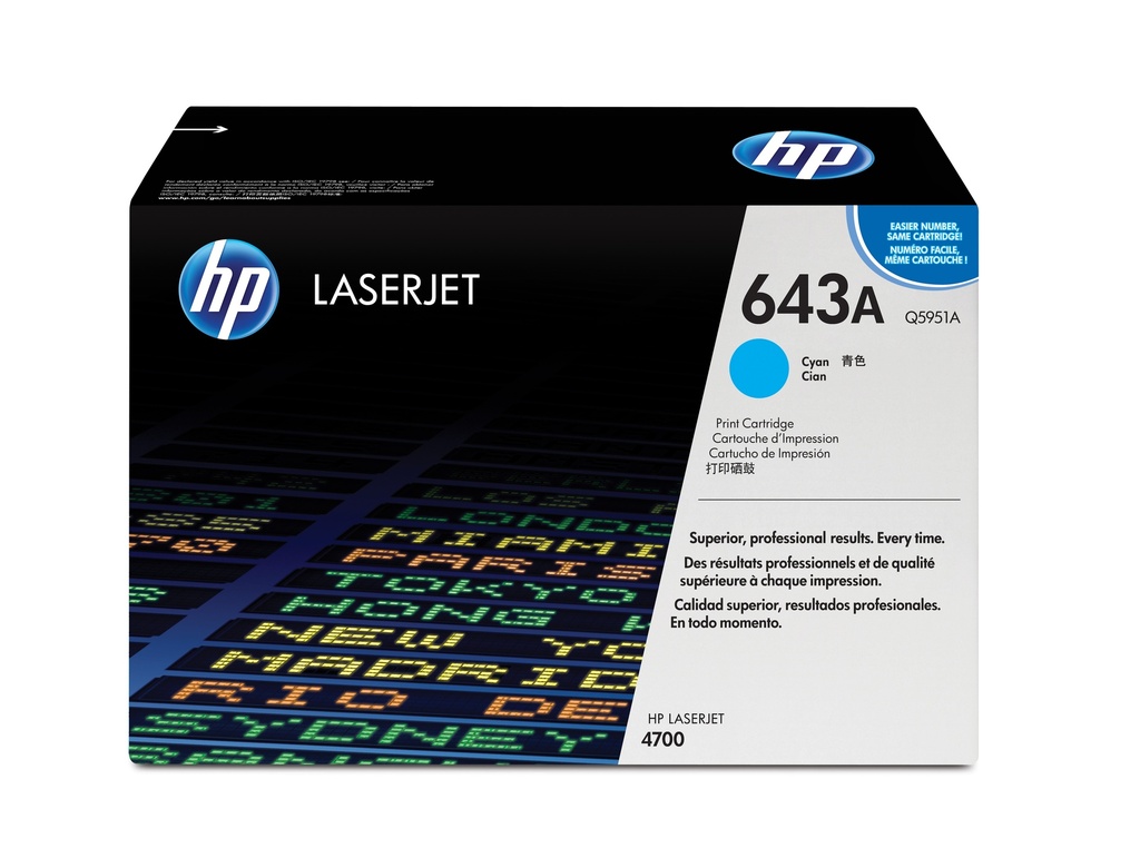 [120025440196] HP 643A originele cyaan LaserJet tonercartridge