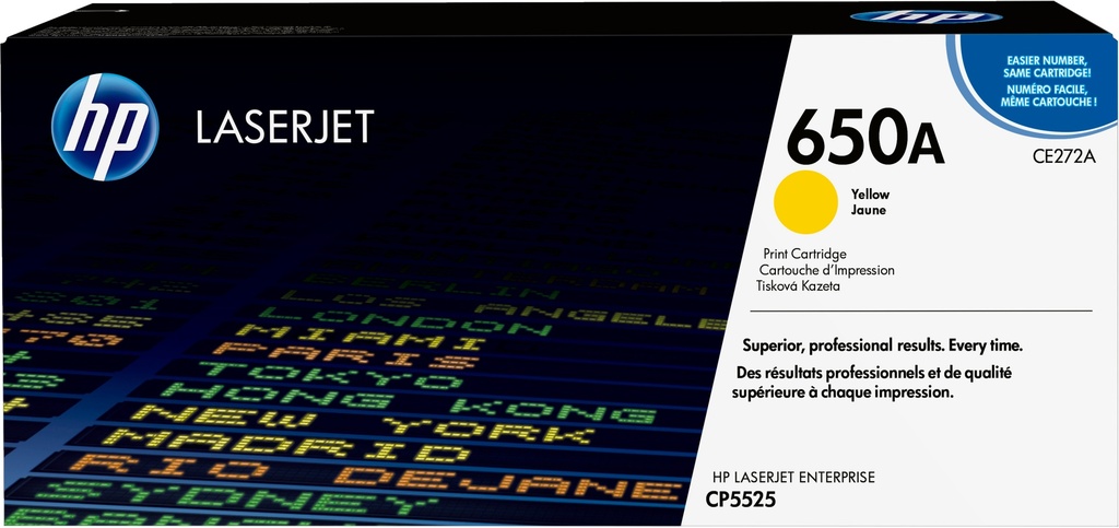 HP 650A originele gele LaserJet tonercartridge