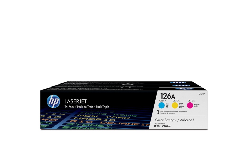 [120025440546] HP 126A originele cyaan/magenta/gele LaserJet tonercartridge, 3-pack