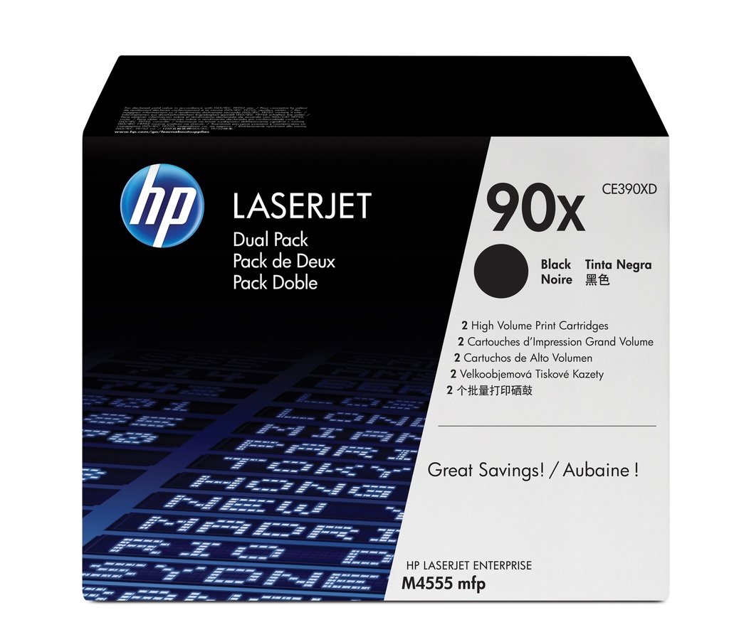 [120025440634] HP 90X originele high-capacity zwarte LaserJet tonercartridge, 2-pack