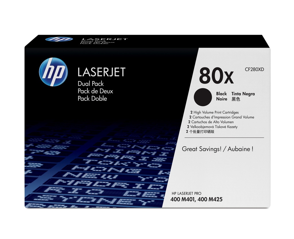 [120025440640] HP 80X originele high-capacity zwarte LaserJet tonercartridge, 2-pack