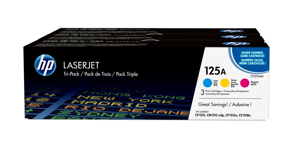 [120025440777] HP 125A originele cyaan/magenta/gele LaserJet tonercartridge, 3-pack