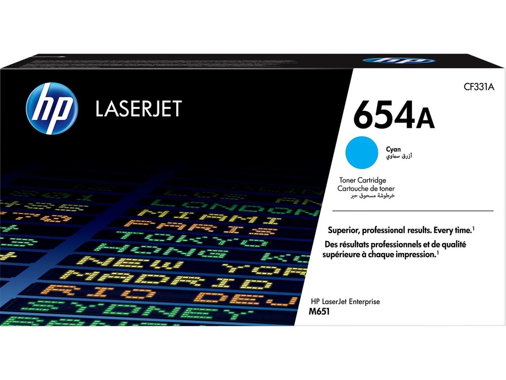 HP 654A originele cyaan LaserJet tonercartridge