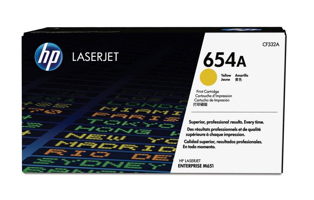 [120025440895] HP 654A originele gele LaserJet tonercartridge