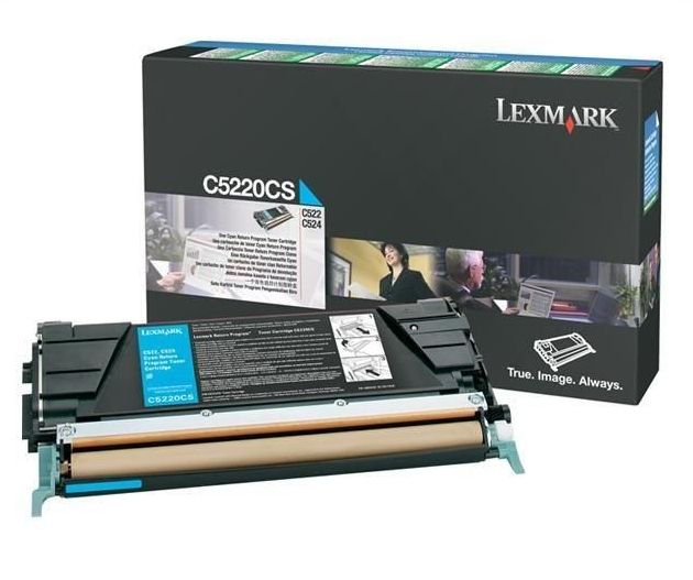 [120035440230] Lexmark C52x, C53x 3K cyaan retourprogr. tonercartr.
