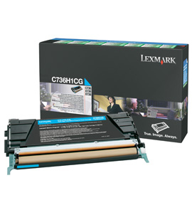 [120035440403] Lexmark C736, X736, X738 10K cyaan retourpr. tonercartr.