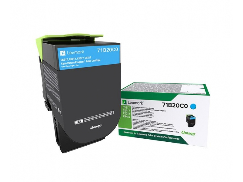 [120035441000] Lexmark 71B20C0 tonercartridge 1 stuk(s) Origineel Cyaan