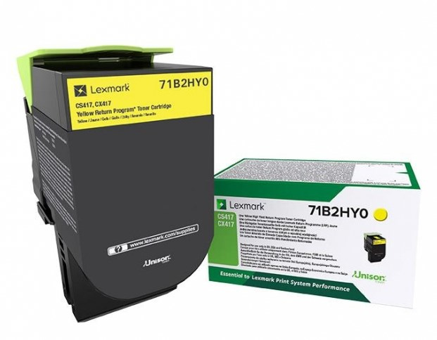 [120035441014] Lexmark 71B2HY0 tonercartridge 1 stuk(s) Origineel Geel