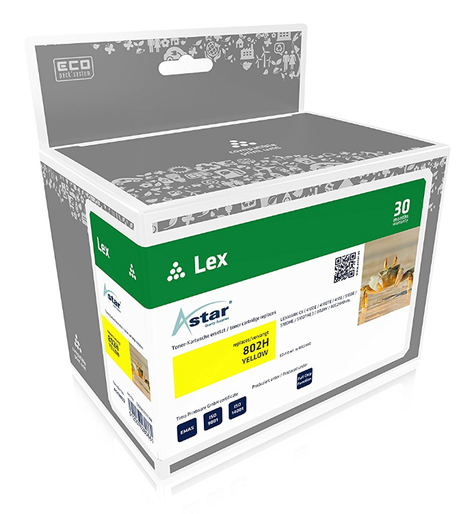 Astar AS13802 tonercartridge 1 stuk(s) Geel