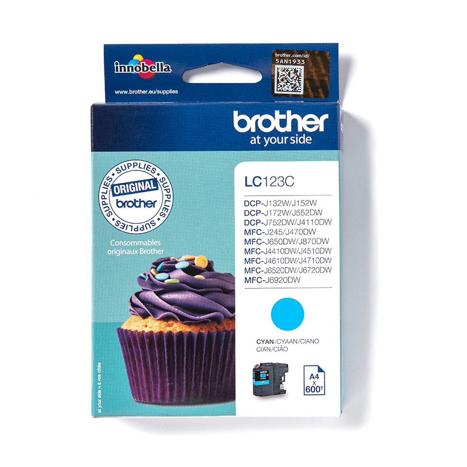 [170005440120] Brother LC123C inktcartridge 1 stuk(s) Origineel Cyaan