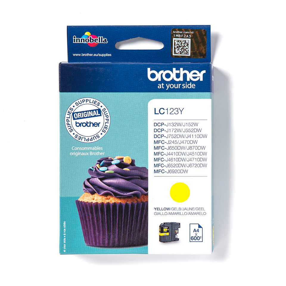 [170005440122] Brother LC123Y inktcartridge 1 stuk(s) Origineel Geel