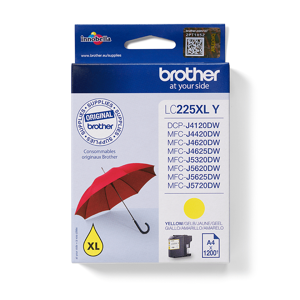 Brother LC225XLY inktcartridge 1 stuk(s) Origineel