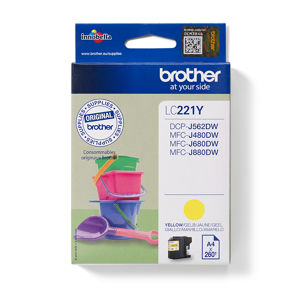 [170005440173] Brother LC221Y inktcartridge 1 stuk(s) Origineel Geel