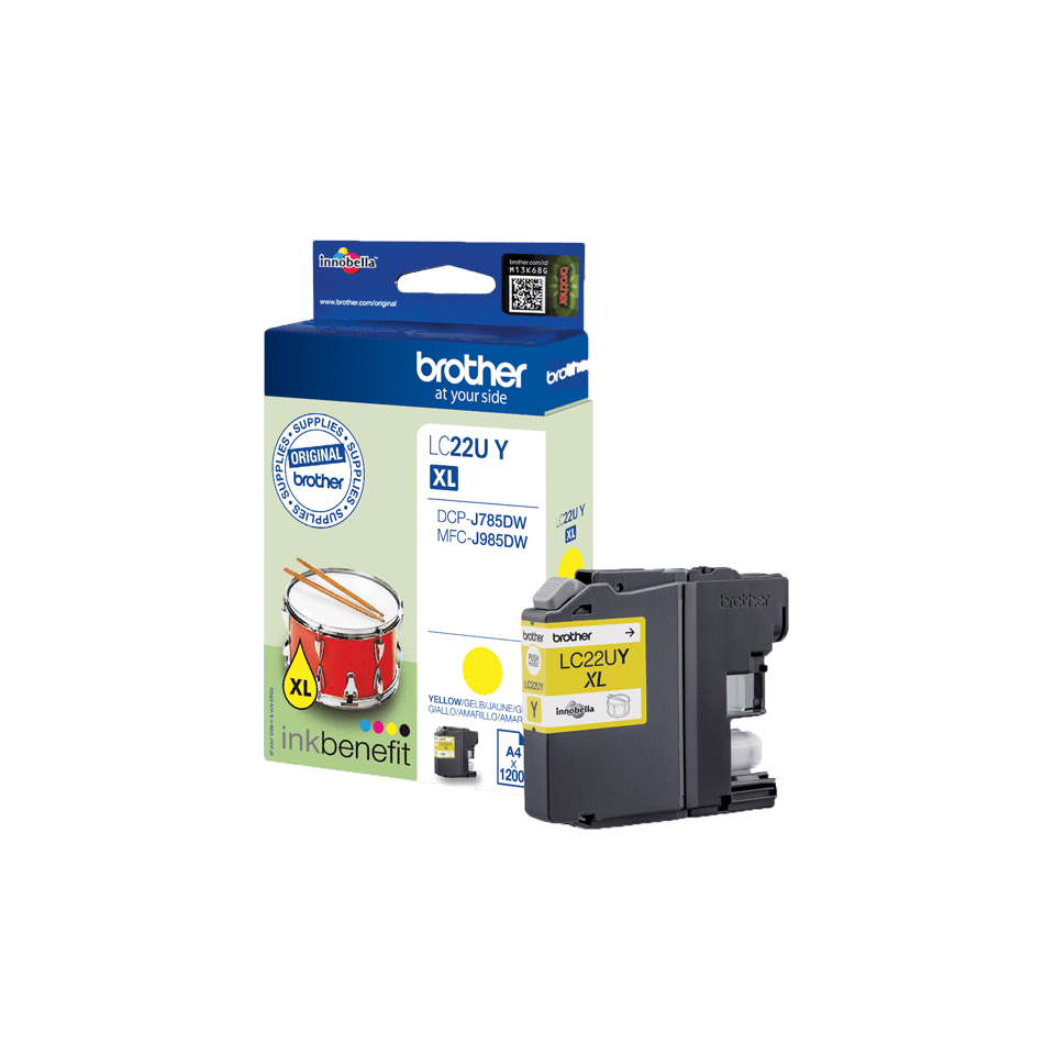 Brother LC22UY inktcartridge 1 stuk(s) Origineel Geel