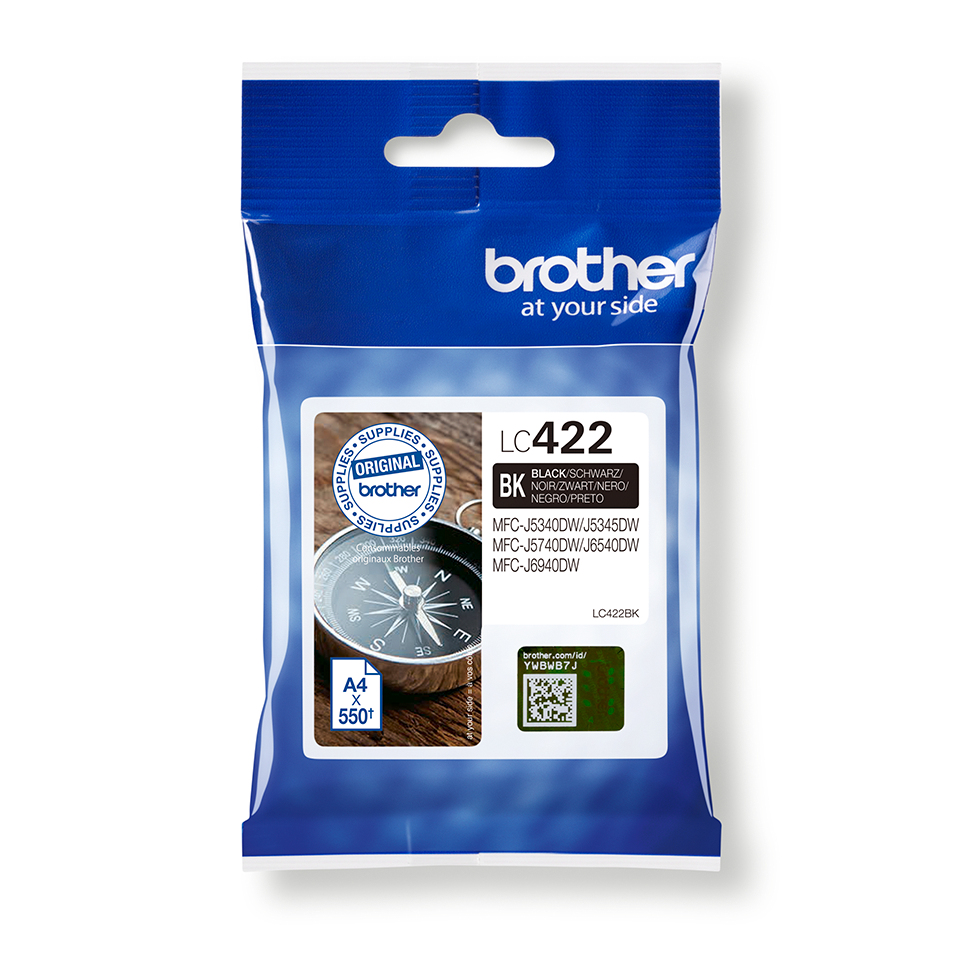 [170005440294] Brother LC422BK inktcartridge 1 stuk(s) Origineel Zwart