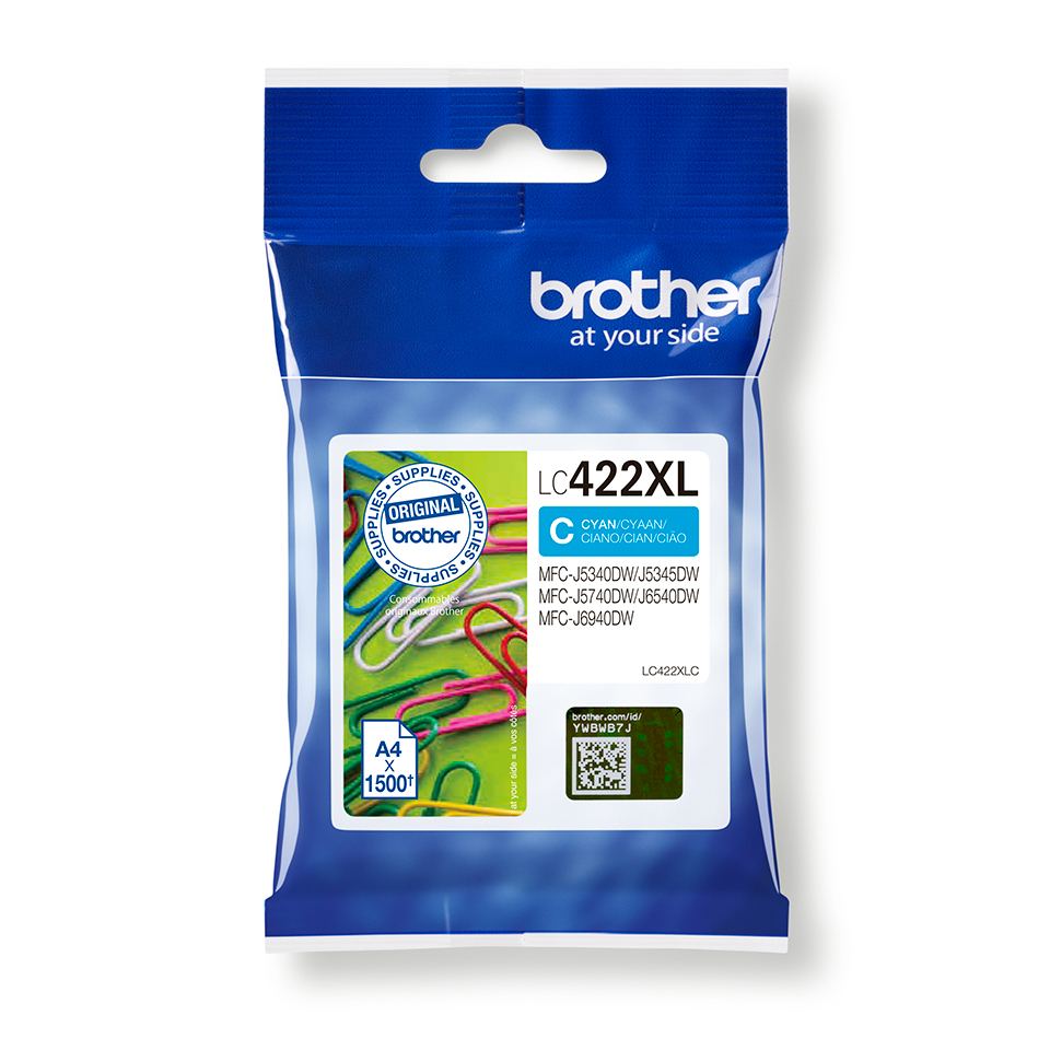 [170005440299] Brother LC422XLC inktcartridge 1 stuk(s) Origineel Cyaan