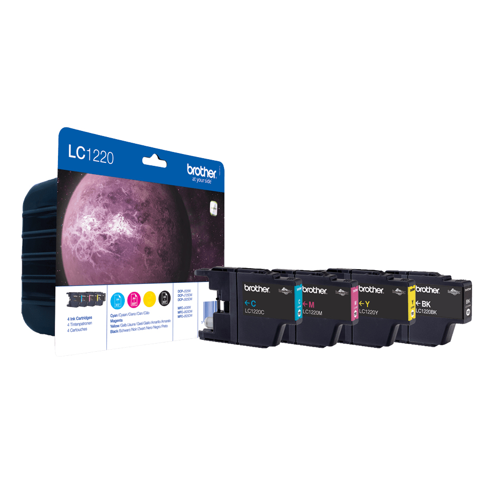 [170005440305] Brother LC1220VALBP inktcartridge 4 stuk(s) Origineel Zwart, Cyaan, Magenta, Geel