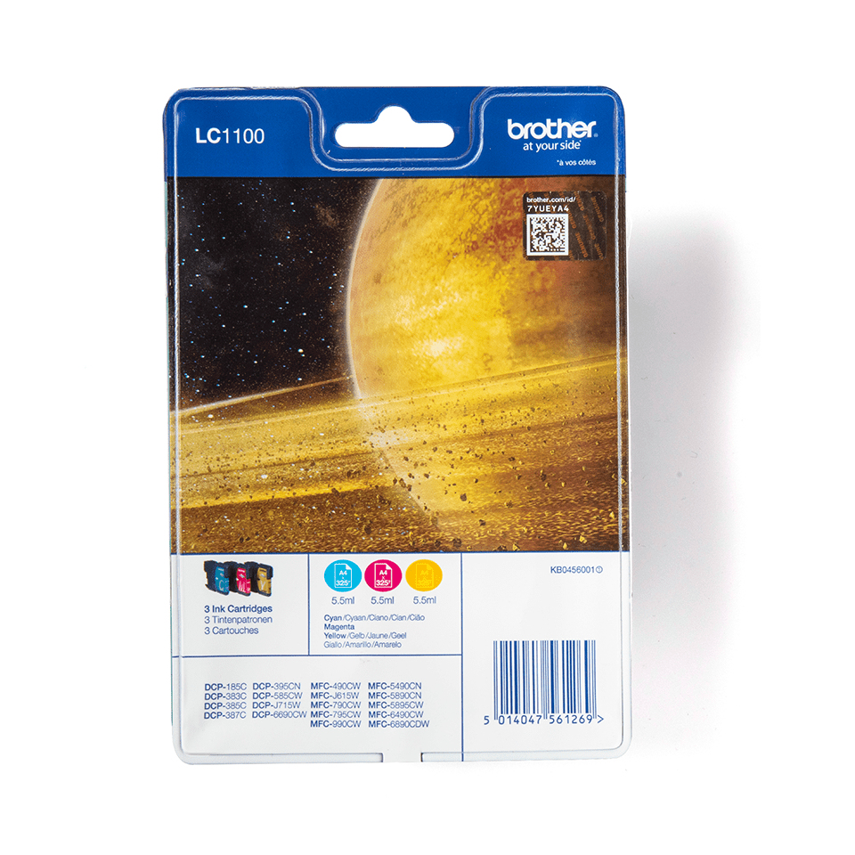 [170005440310] Brother LC1100RBWBP inktcartridge 3 stuk(s) Origineel Cyaan, Magenta, Geel