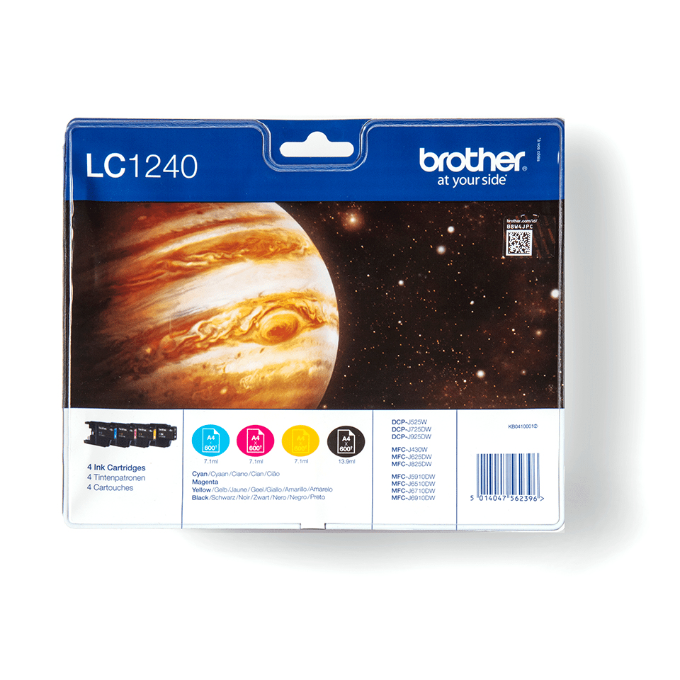 [170005440312] Brother LC1240VALBP inktcartridge 4 stuk(s) Origineel Zwart, Cyaan, Magenta, Geel
