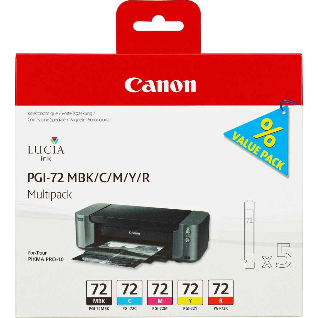 [170008440797] Canon 6402B009 inktcartridge 5 stuk(s) Origineel Normaal rendement Cyaan, Magenta, Mat Zwart, Rood, Geel