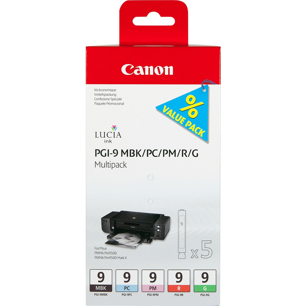 [170008440812] Canon 1033B013 inktcartridge 5 stuk(s) Origineel Normaal rendement Groen, Mat Zwart, Foto cyaan, Foto magenta, Rood