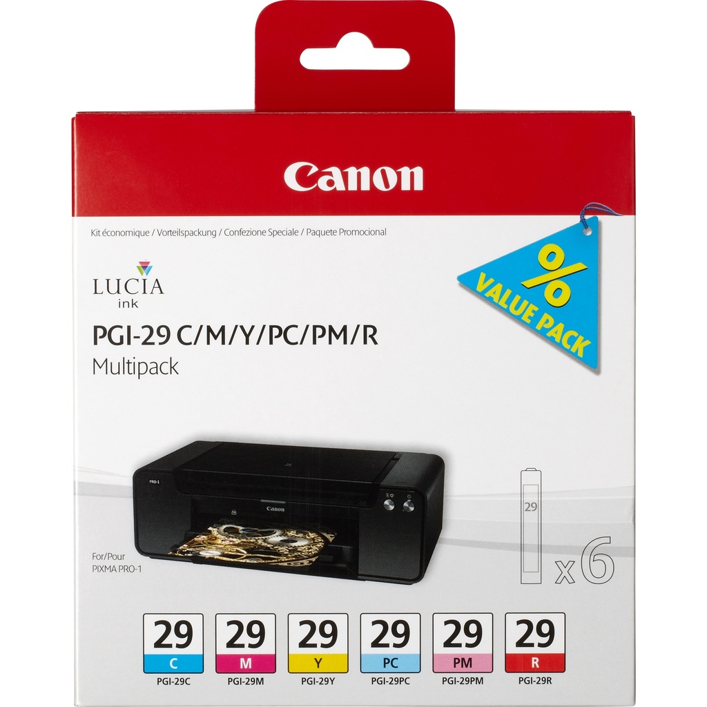 [170008440814] Canon 4873B005 inktcartridge 6 stuk(s) Origineel Cyaan, Magenta, Foto cyaan, Foto magenta, Rood, Geel