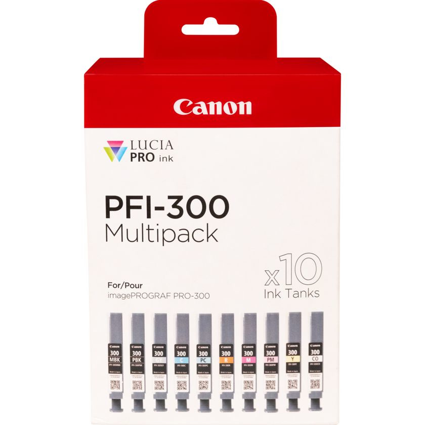 [170008441065] Canon PFI-300 inktcartridge 10 stuk(s) Origineel Zwart, Blauw, Cyaan, Grijs, Magenta, Foto zwart, Foto magenta, Rood, Geel