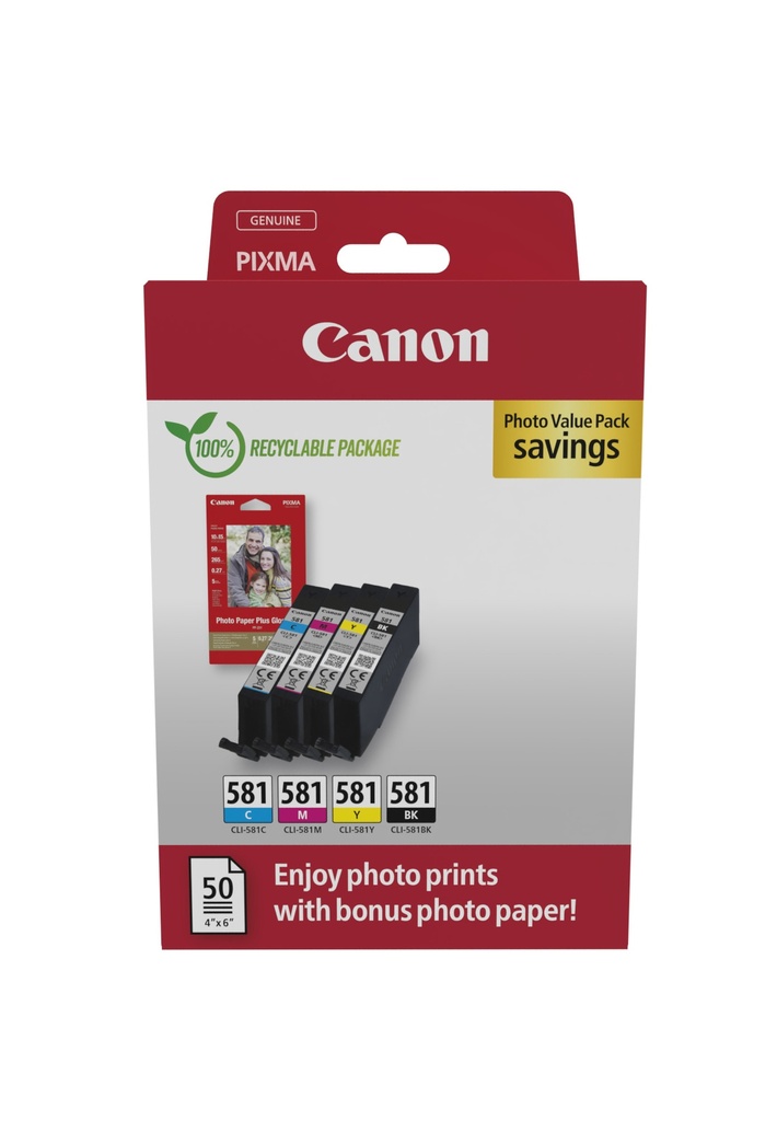 Canon 2106C006 inktcartridge 4 stuk(s) Origineel Zwart, Cyaan, Magenta, Geel