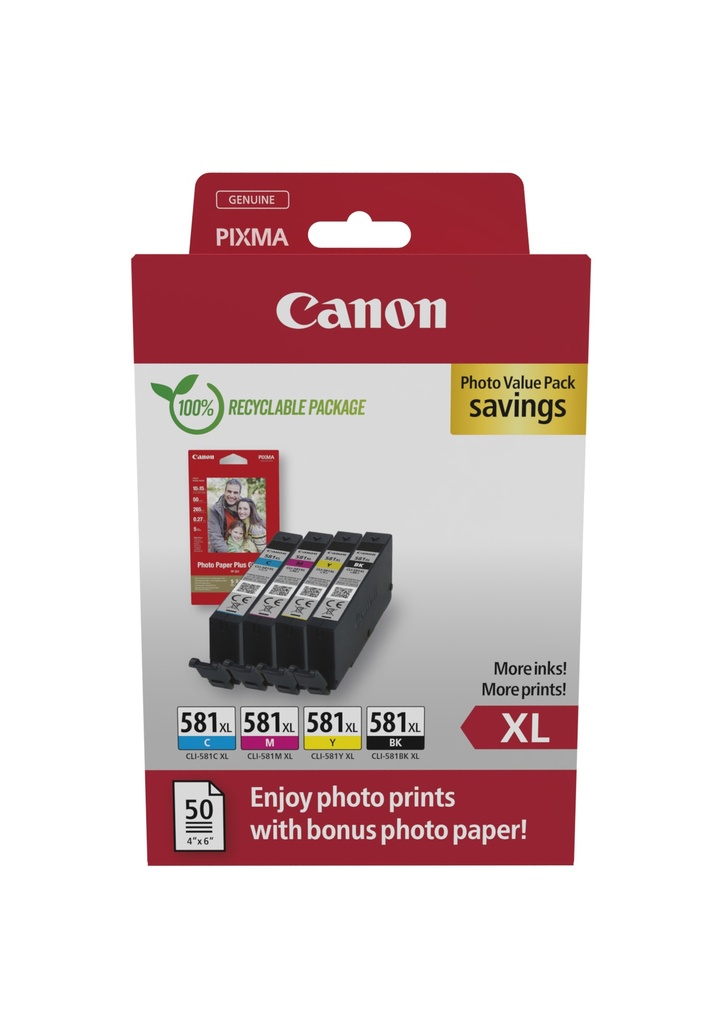 [170008441097] Canon 2052C006 inktcartridge 4 stuk(s) Origineel Hoog (XL) rendement Zwart, Cyaan, Magenta, Geel