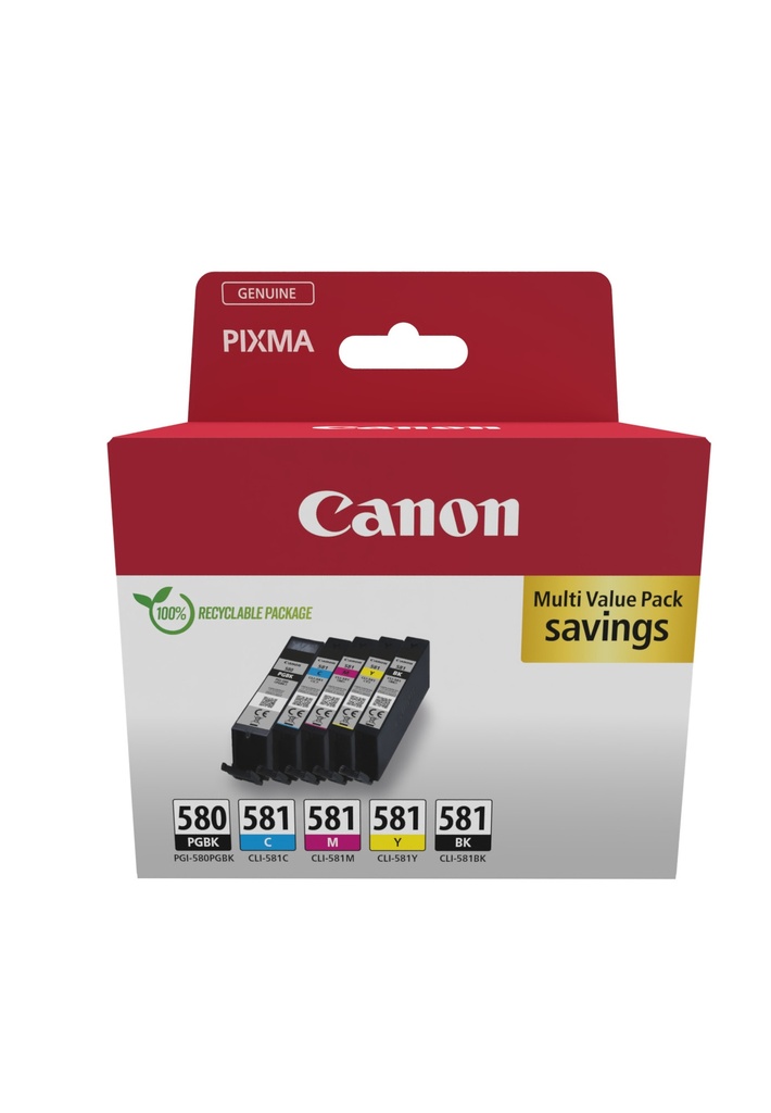 [170008441100] Canon 2078C008 inktcartridge 5 stuk(s) Origineel Zwart, Cyaan, Magenta, Geel