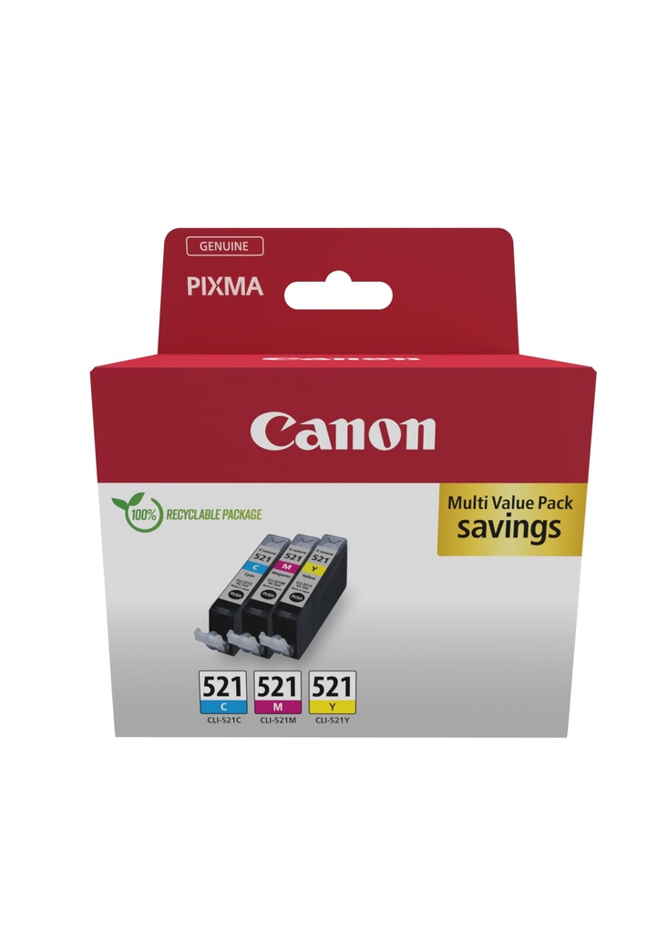 [170008441115] Canon 2934B016 inktcartridge 3 stuk(s) Origineel Cyaan, Magenta, Geel