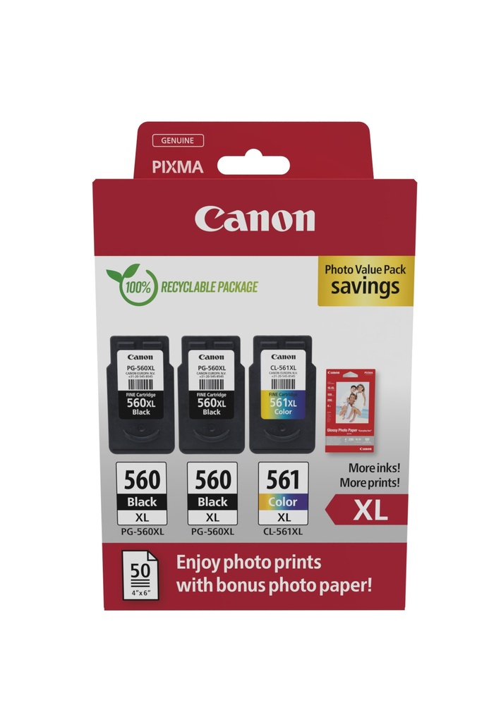 [170008441132] Canon 3712C012 inktcartridge 3 stuk(s) Origineel Hoog (XL) rendement Zwart, Cyaan, Magenta, Geel