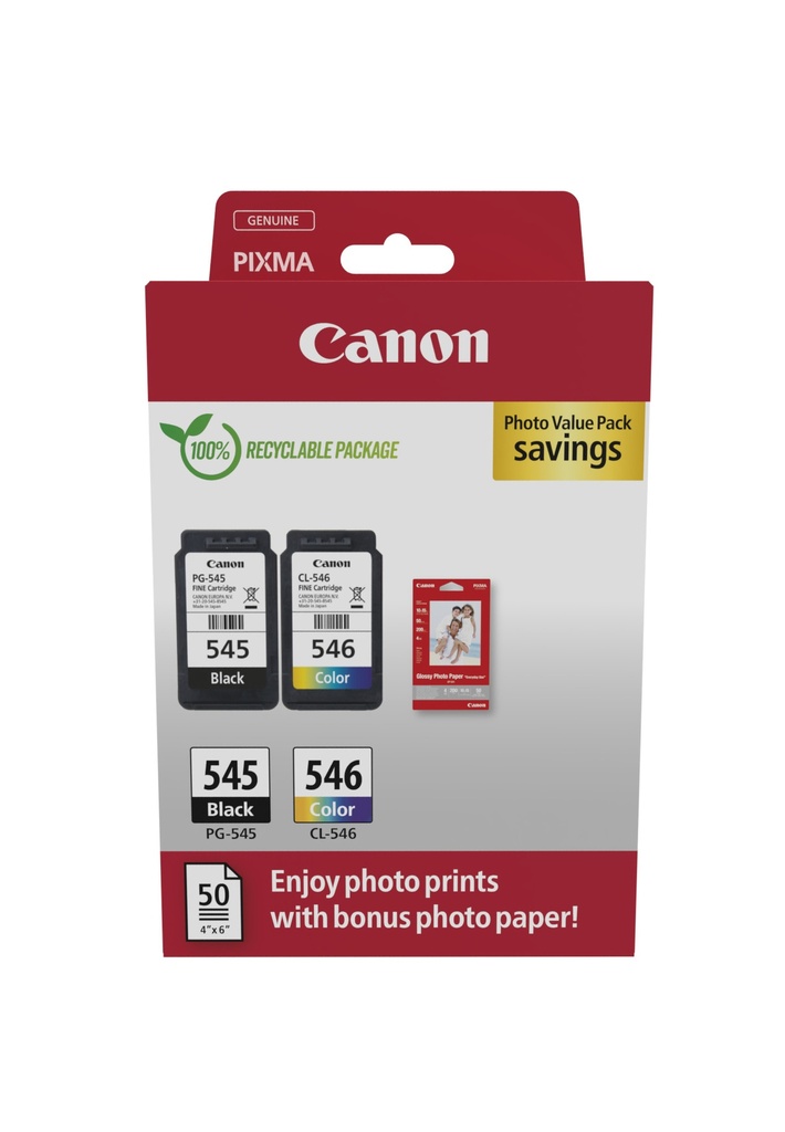 [170008441134] Canon 8287B008 inktcartridge 2 stuk(s) Origineel Zwart, Cyaan, Magenta, Geel