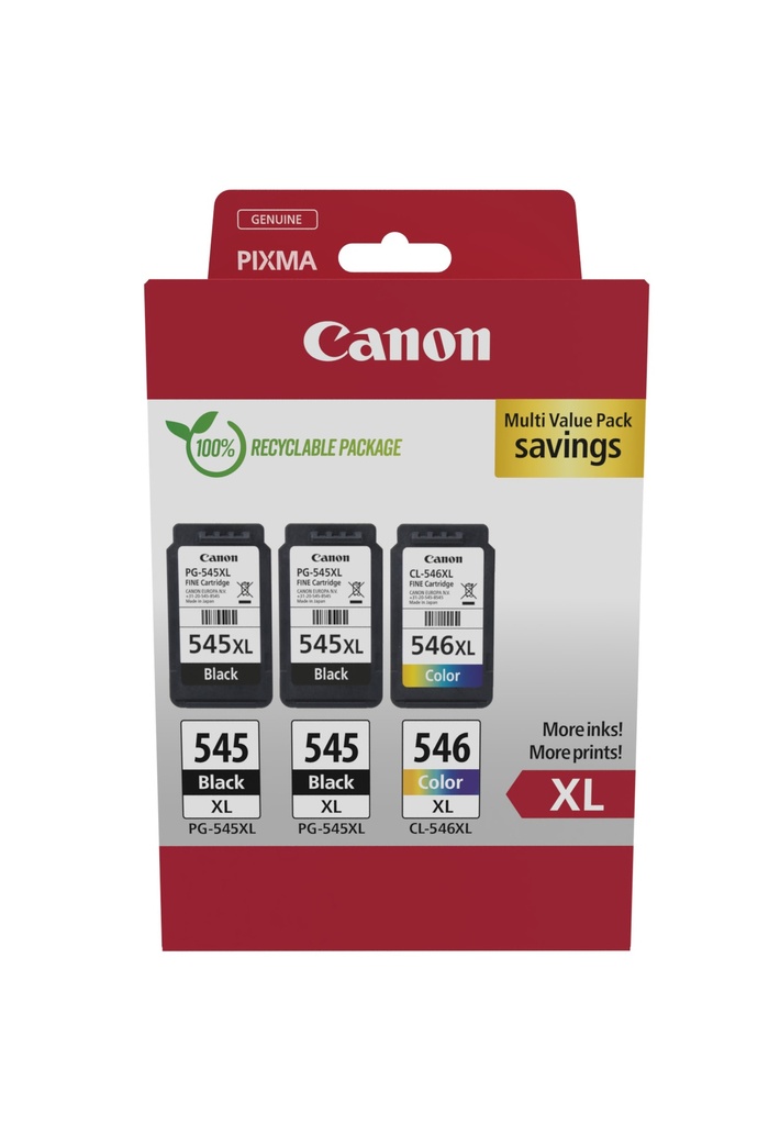 [170008441136] Canon 8286B013 inktcartridge 3 stuk(s) Origineel Hoog (XL) rendement Zwart, Cyaan, Magenta, Geel