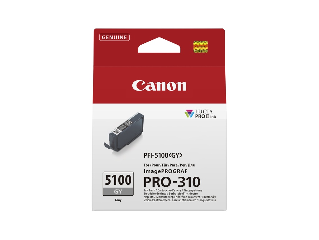 [170008441222] Canon PFI-5100 GY inktcartridge 1 stuk(s) Origineel Grijs