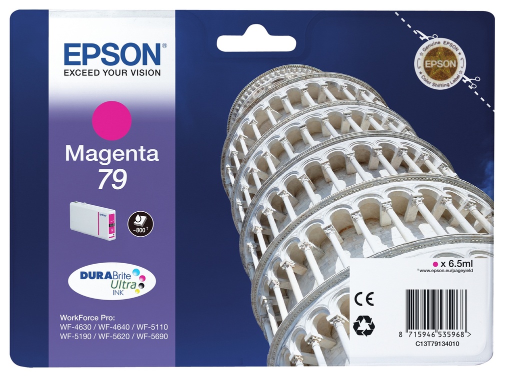 [170015440949] Epson Tower of Pisa Singlepack Magenta 79 DURABrite Ultra Ink