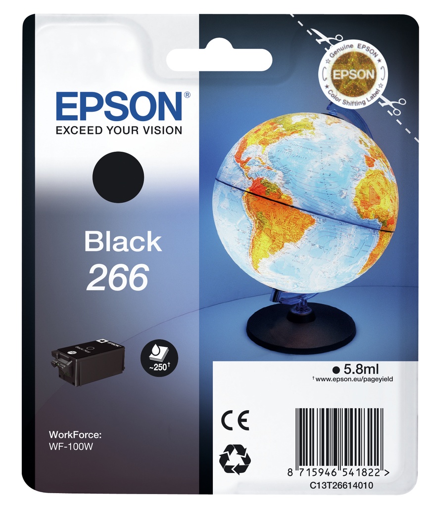 [170015440974] Epson Globe Singlepack Black 266 ink cartridge