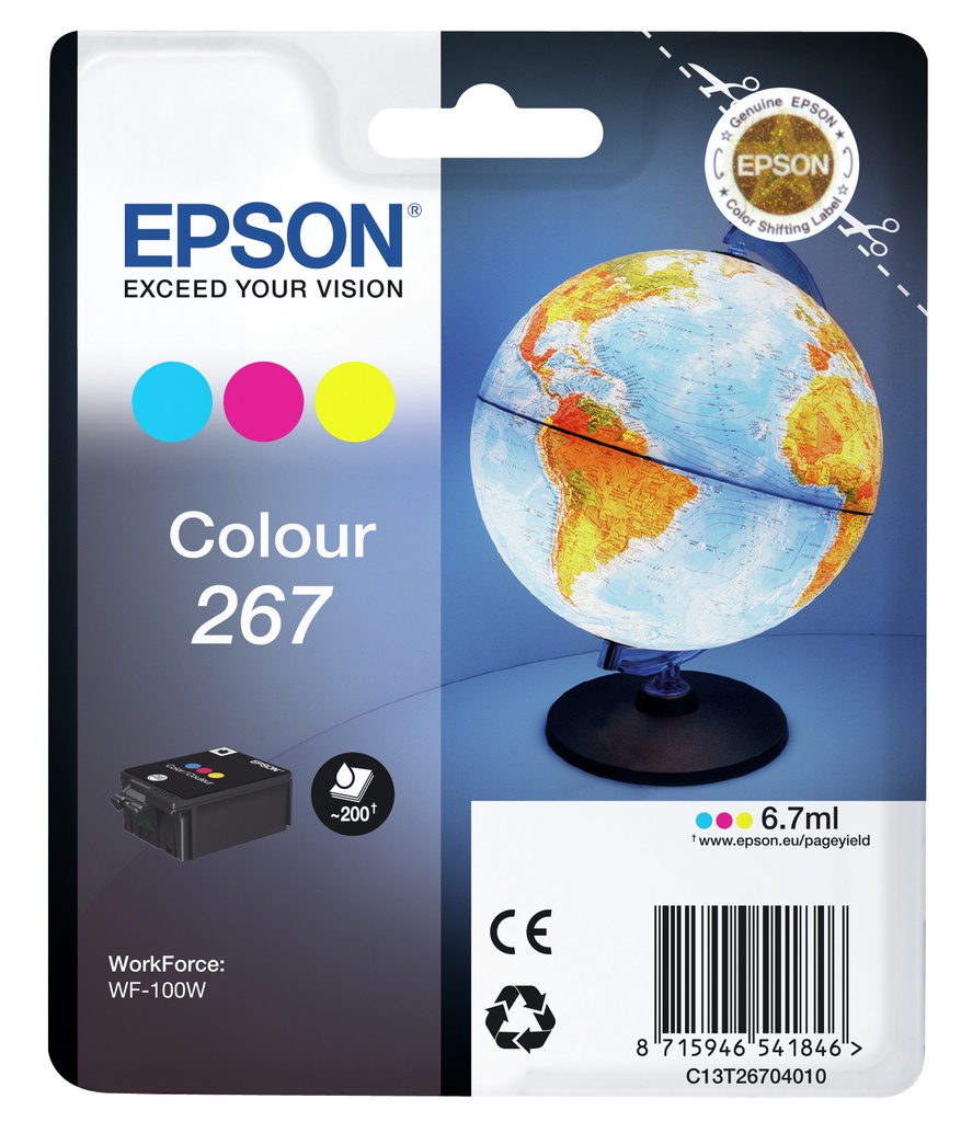 [170015440975] Epson Globe Singlepack Colour 267 ink cartridge