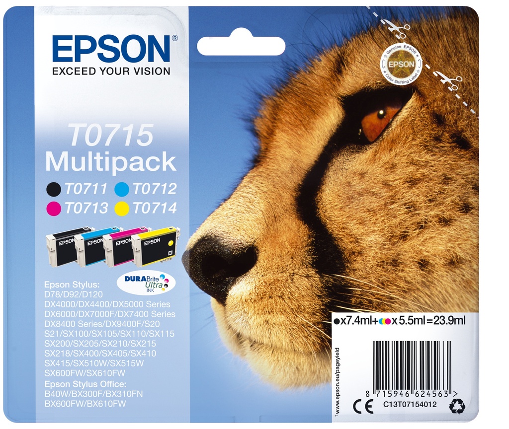 Epson Multipack 4-kleur T0715 DURABrite Ultra Ink