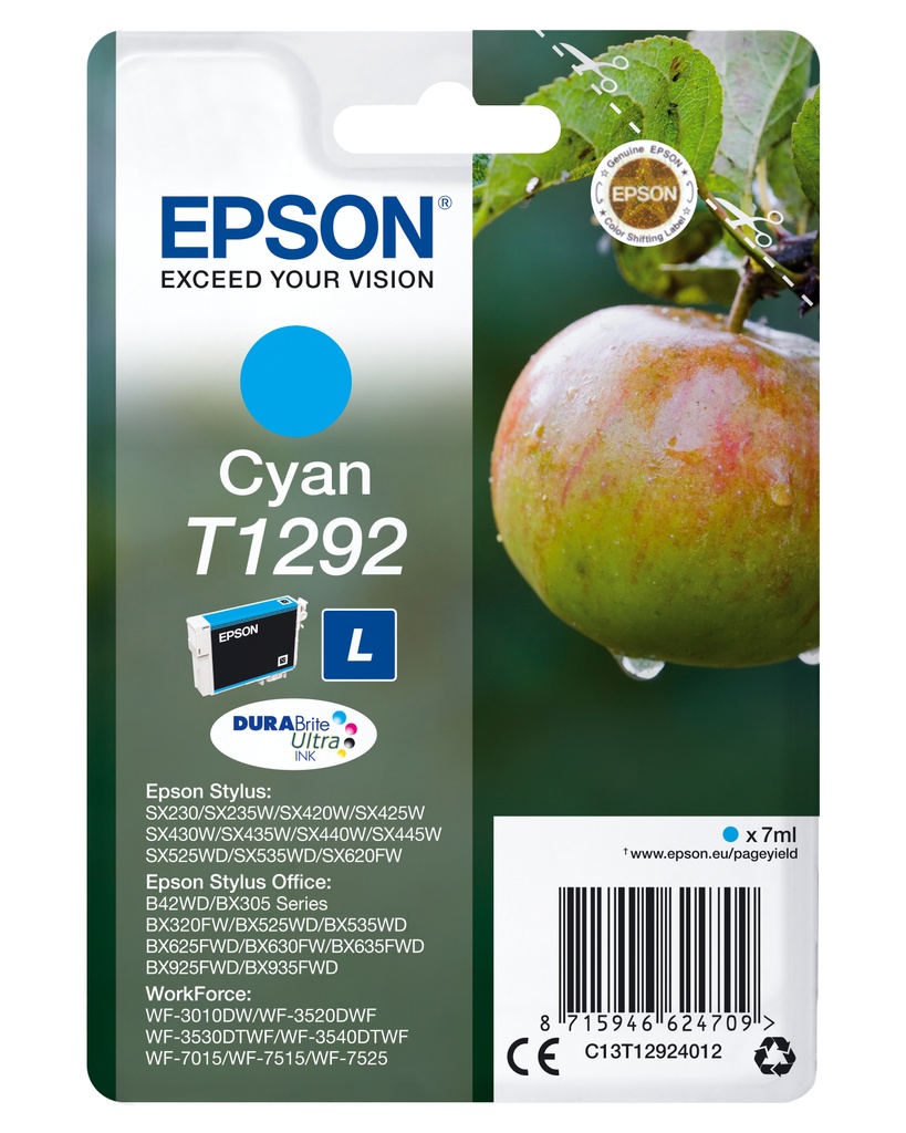 [170015441189] Epson Singlepack Cyan T1292 DURABrite Ultra Ink