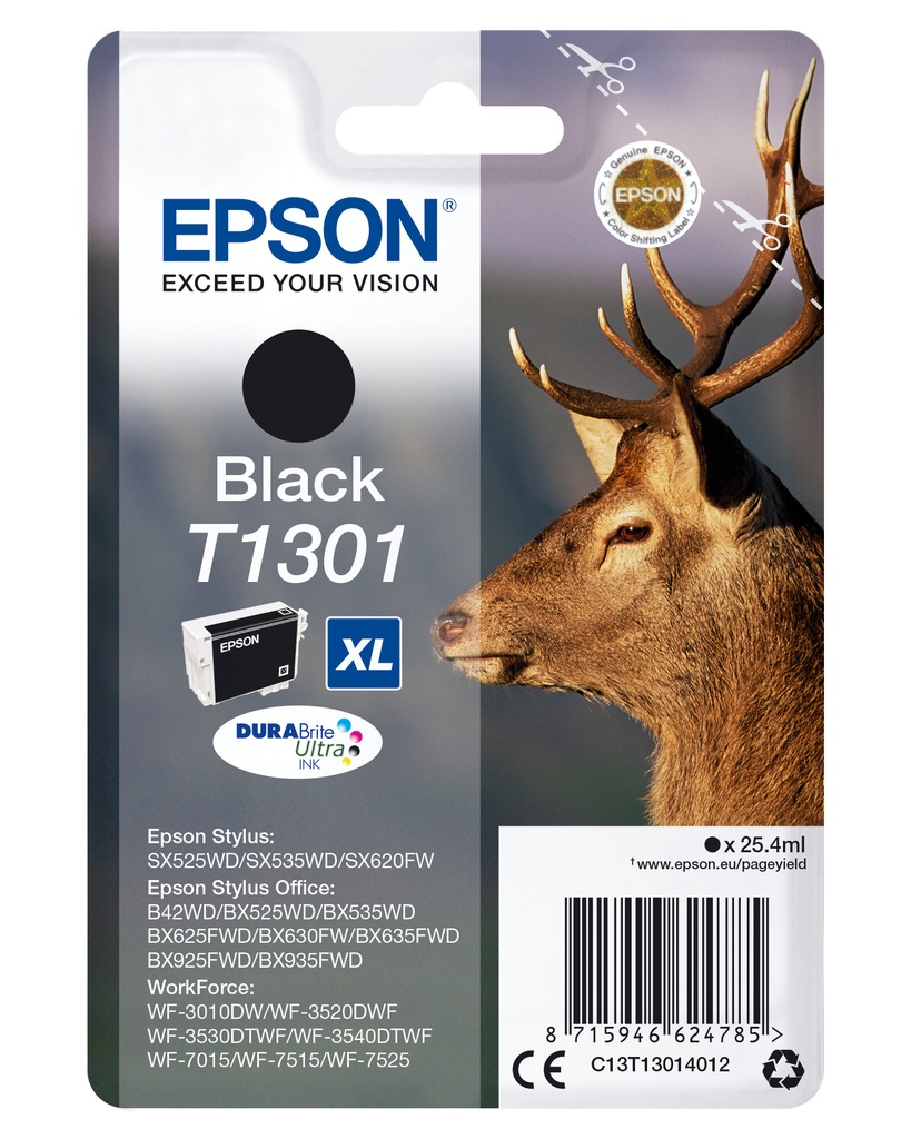 [170015441197] Epson Stag inktpatroon Black T1301 DURABrite Ultra Ink