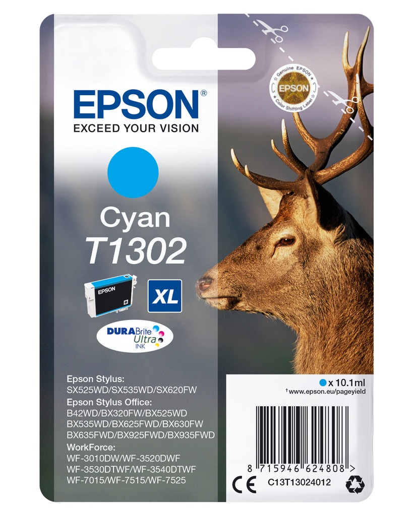 [170015441199] Epson Stag inktpatroon Cyan T1302 DURABrite Ultra Ink