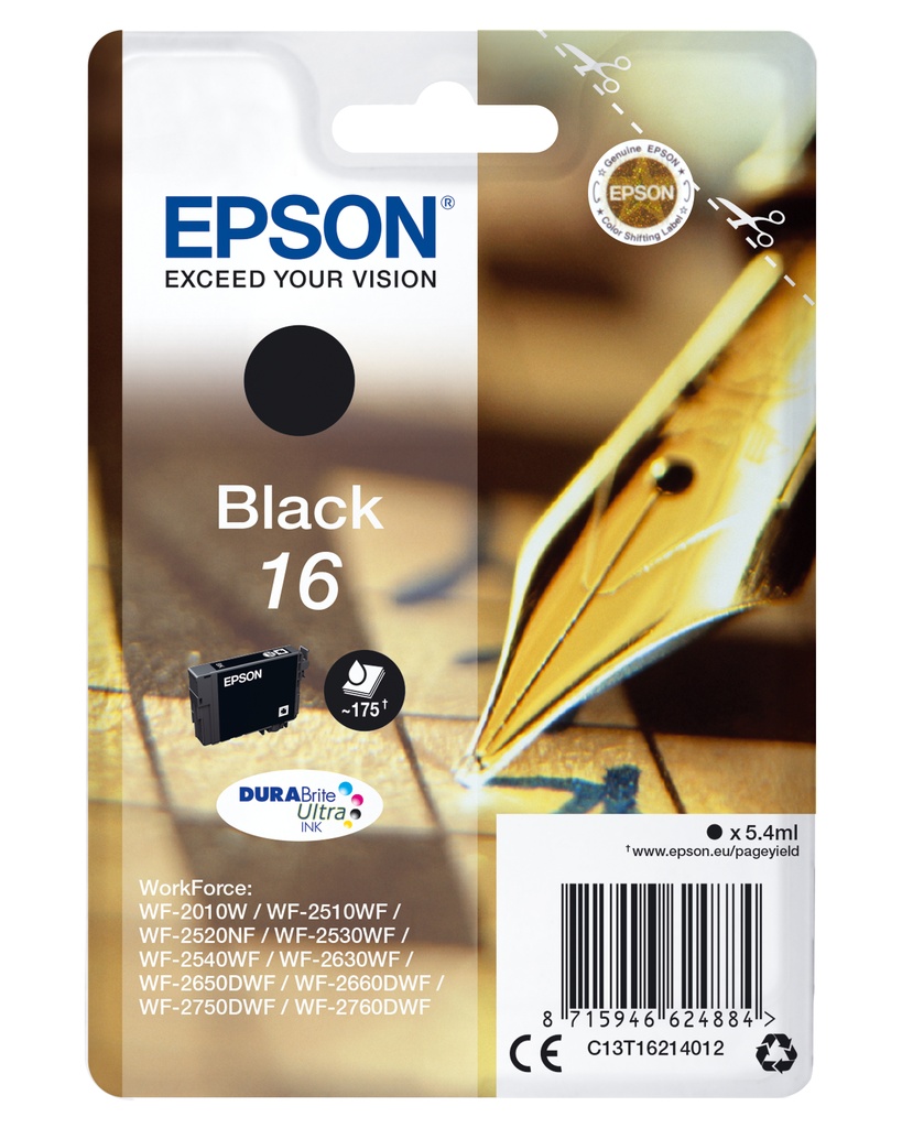 [170015441207] Epson Pen and crossword Singlepack Black 16 DURABrite Ultra Ink