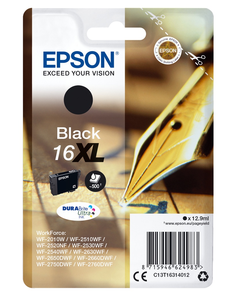 [170015441217] Epson Pen and crossword Singlepack Black 16XL DURABrite Ultra Ink