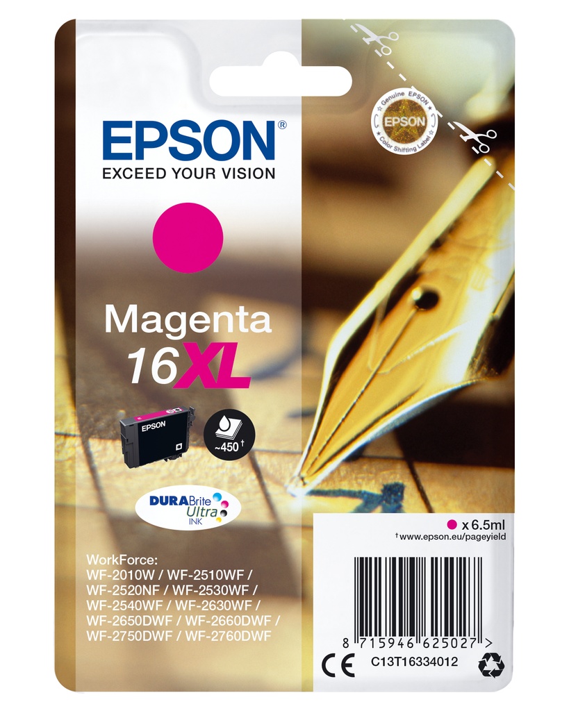 [170015441221] Epson Pen and crossword Singlepack Magenta 16XL DURABrite Ultra Ink