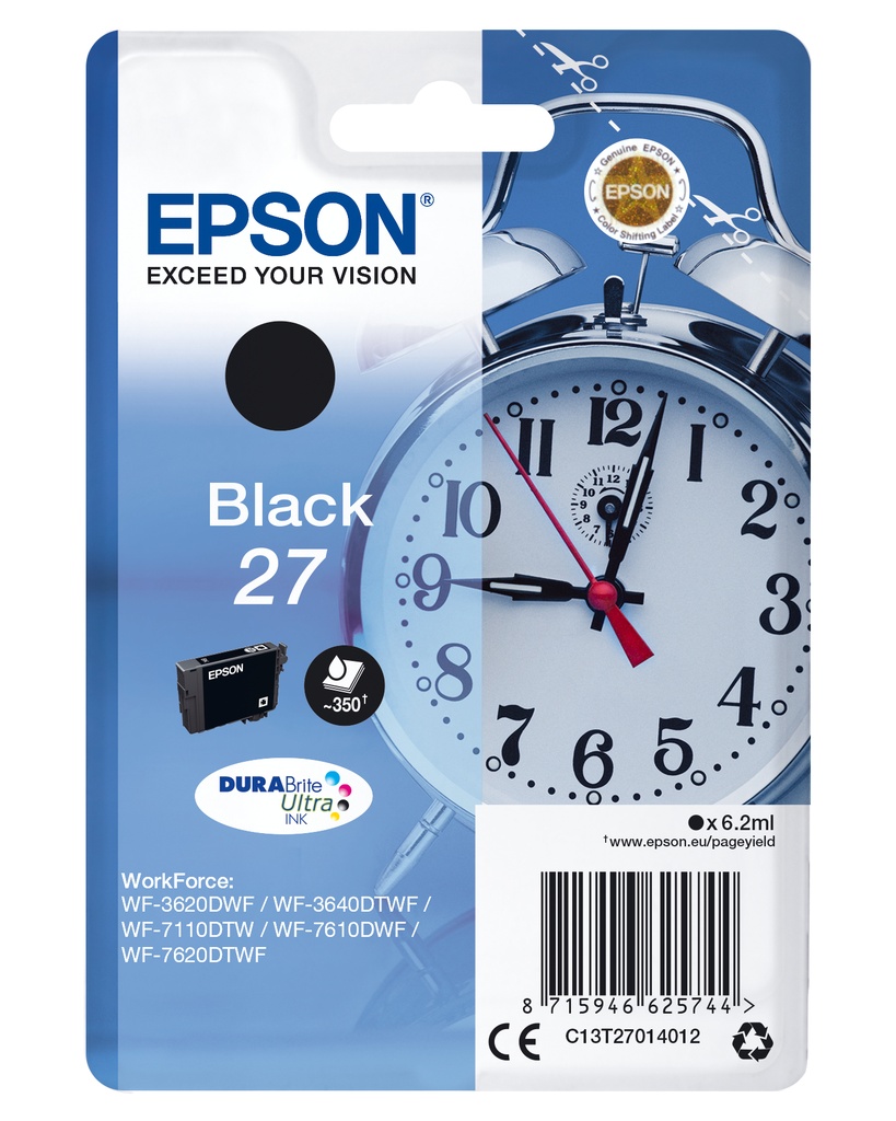 [170015441293] Epson Alarm clock Singlepack Black 27 DURABrite Ultra Ink