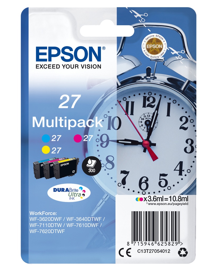 [170015441301] Epson Alarm clock Multipack 3-colour 27 DURABrite Ultra Ink