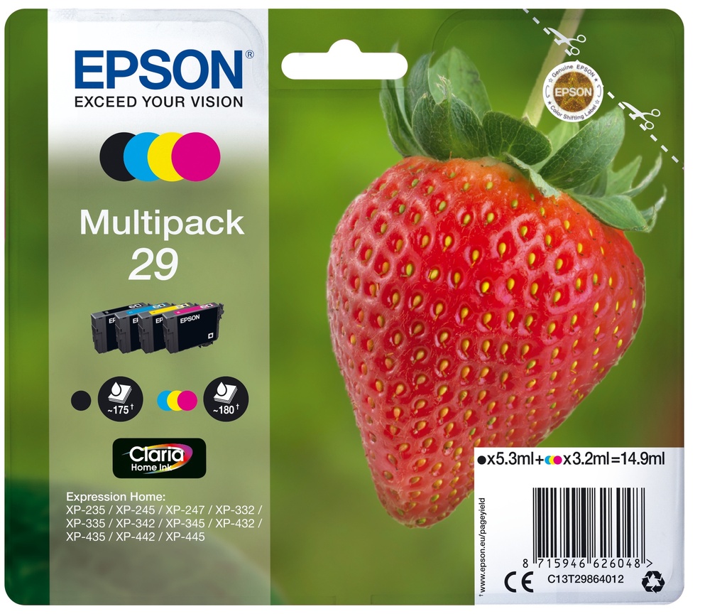 [170015441323] Epson Strawberry Multipack 4-colours 29 Claria Home Ink