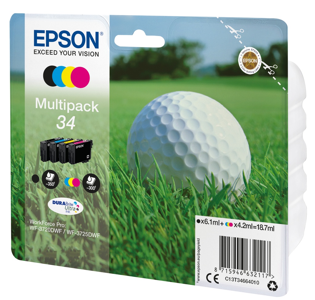 [170015441359] Epson Golf ball Multipack 4-colours 34 DURABrite Ultra Ink