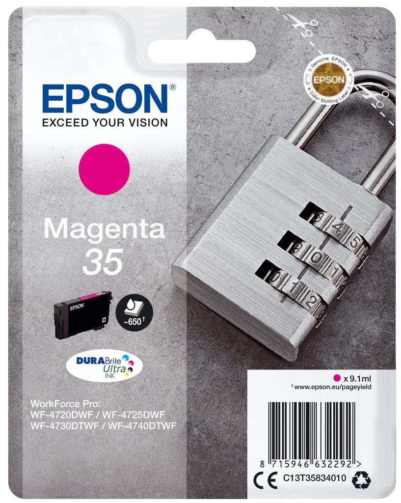[170015441367] Epson Padlock Singlepack Magenta 35 DURABrite Ultra Ink